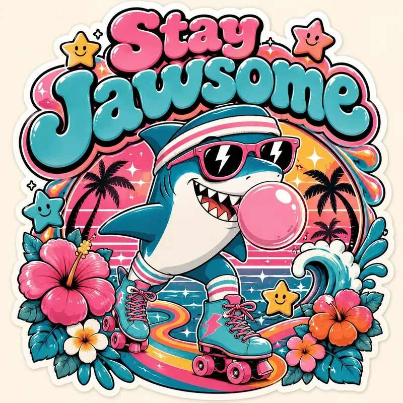 Retro Groovy Sticker Art Packs