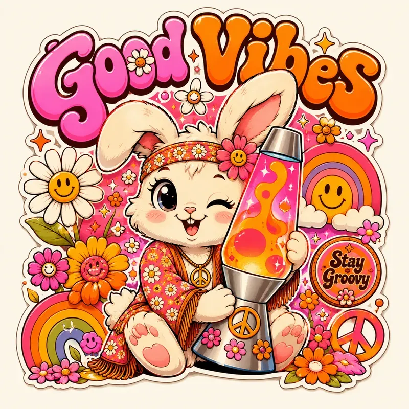 Retro Groovy Sticker Art Packs