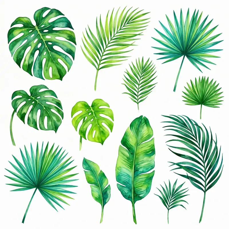 Tropical Watercolor Botanical Clipart