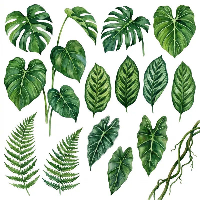 Tropical Watercolor Botanical Clipart