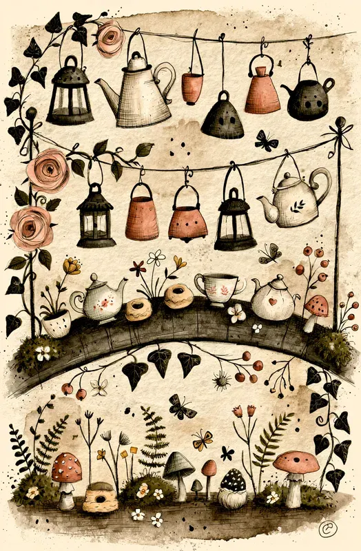Watercolor Whimsical Woodland Teaparties