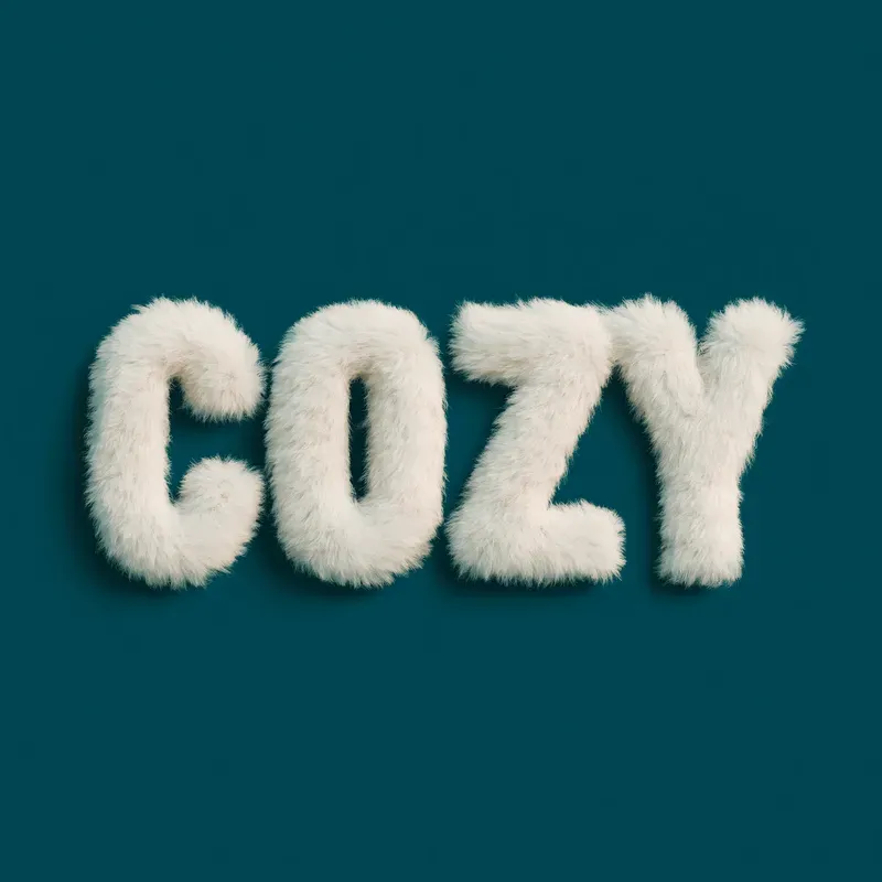 3D Typography Fluffy Fur Letters