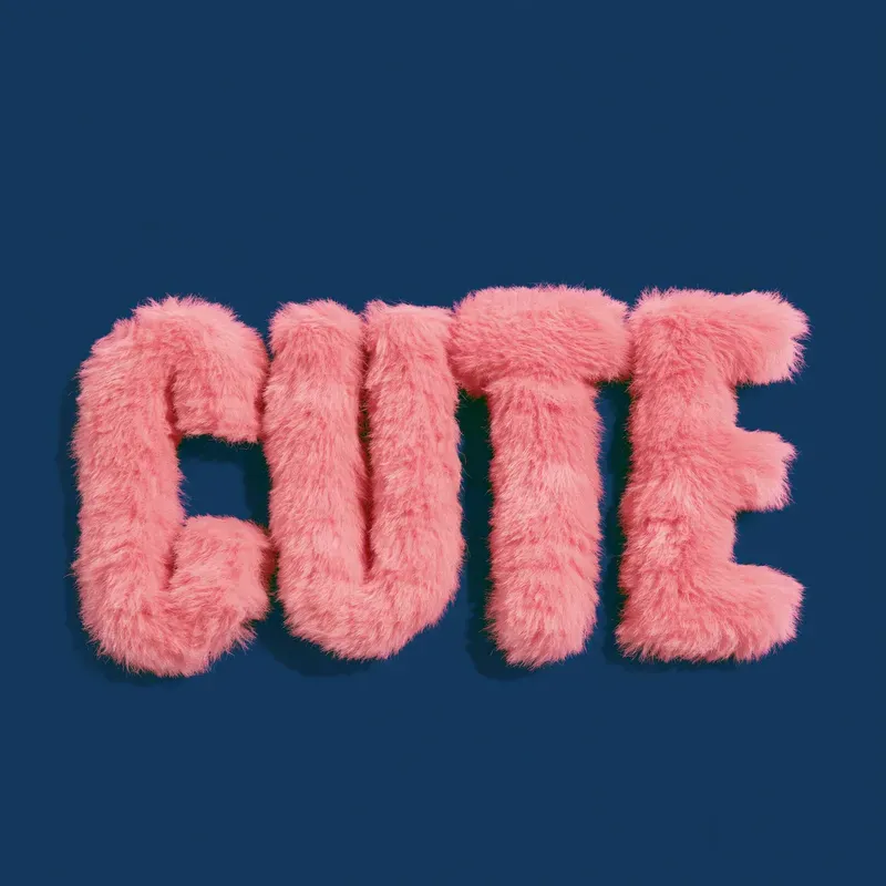 3D Typography Fluffy Fur Letters