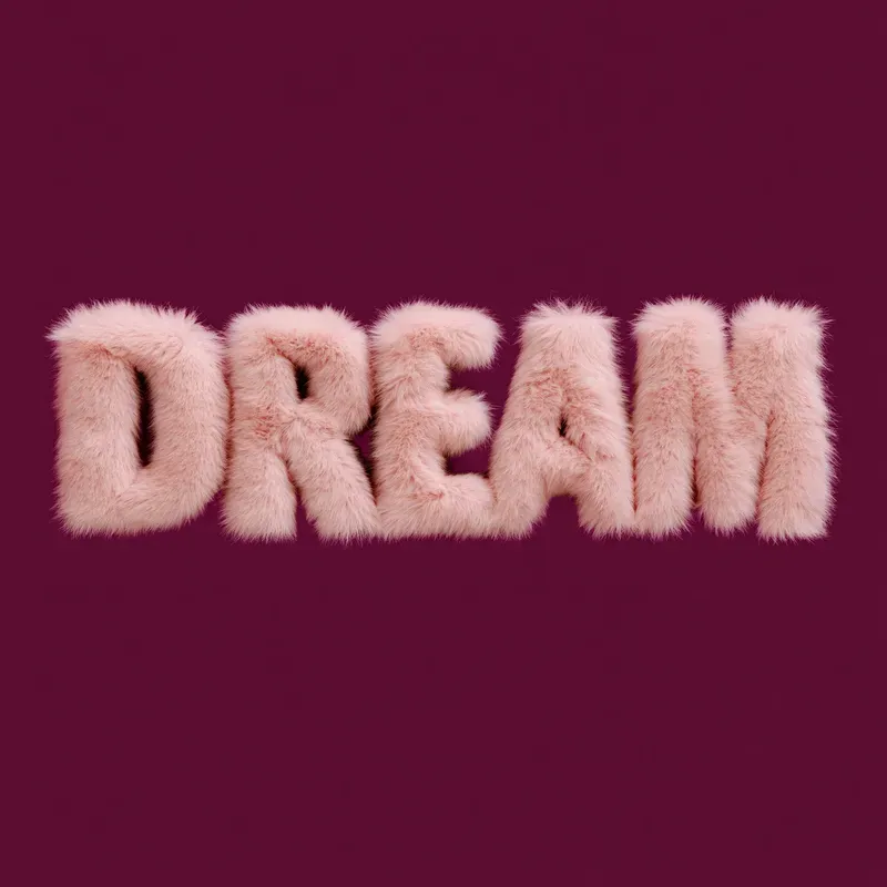 3D Typography Fluffy Fur Letters