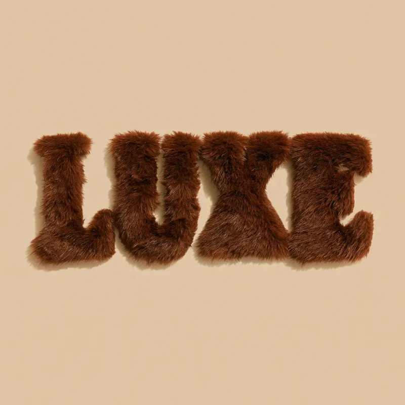 3D Typography Fluffy Fur Letters