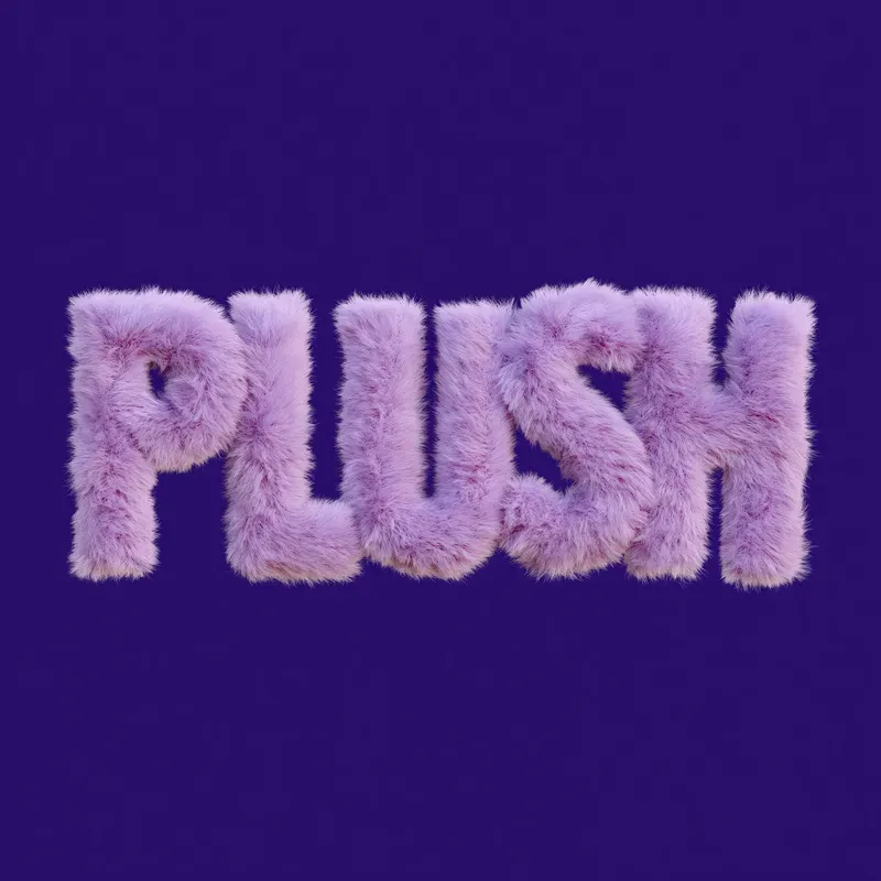 3D Typography Fluffy Fur Letters