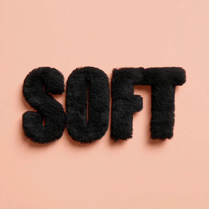 3D Typography Fluffy Fur Letters