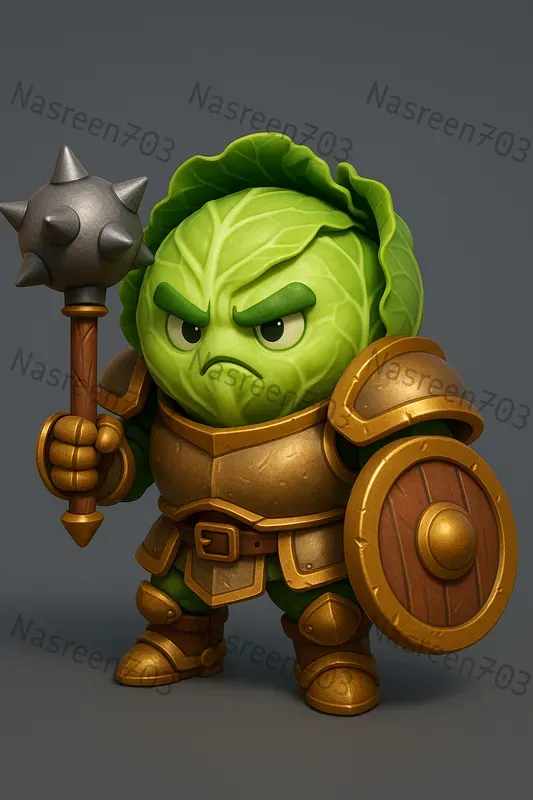 3D Cartoon Vegetable Warrior Templates