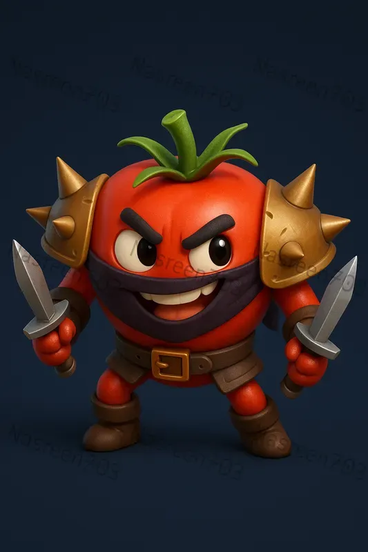 3D Cartoon Vegetable Warrior Templates