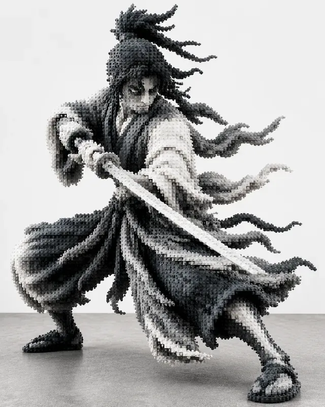 Legostyle Ink Sculptures