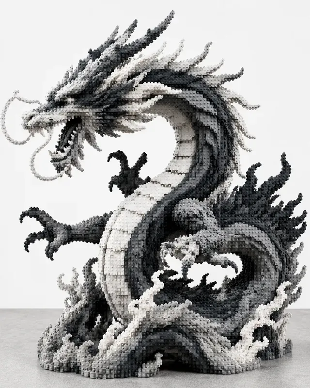 Legostyle Ink Sculptures
