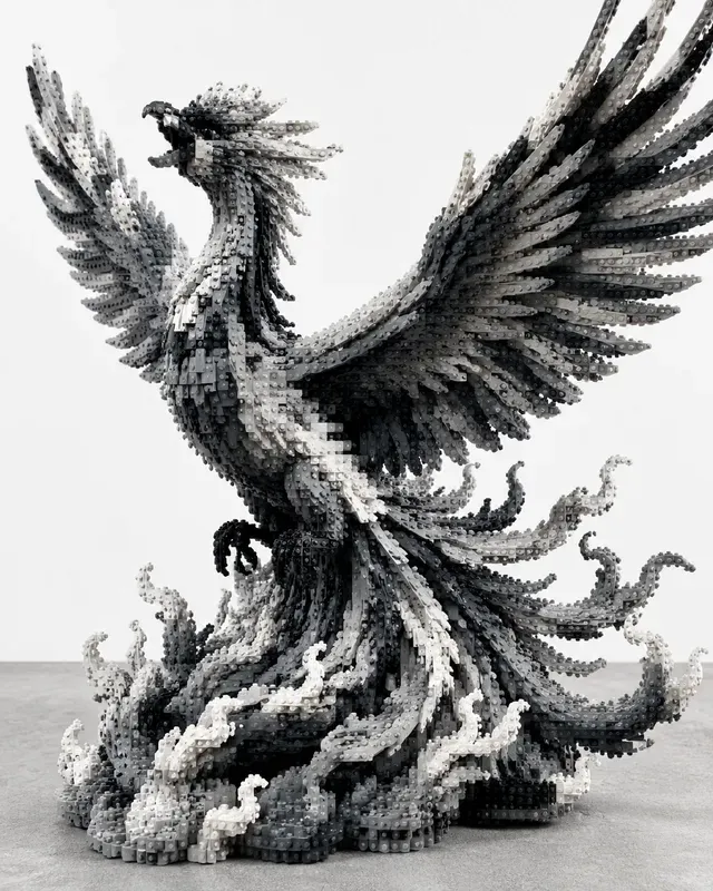 Legostyle Ink Sculptures