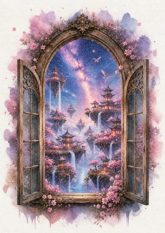 Magical Watercolor Portal Worlds