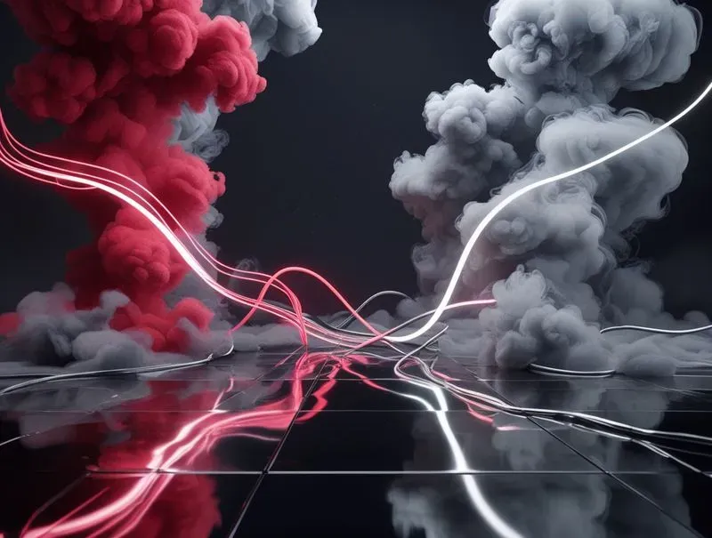 3D Neon Light Trails Tech Backdrops