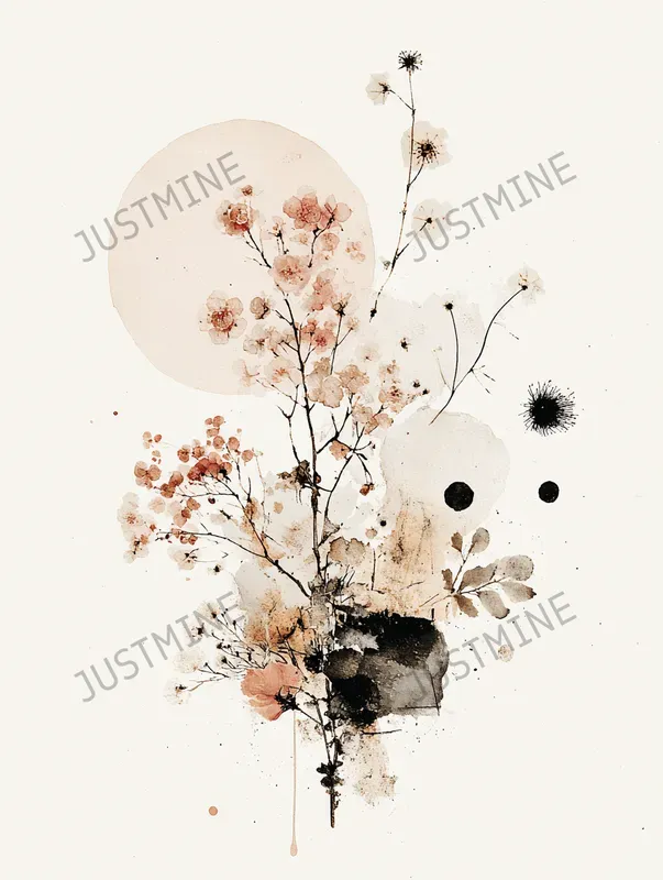 Elegant Mineral Botanical Wall Art