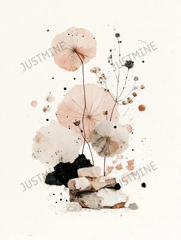 Elegant Mineral Botanical Wall Art