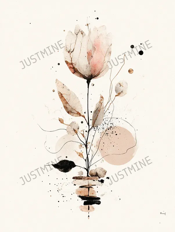 Elegant Mineral Botanical Wall Art
