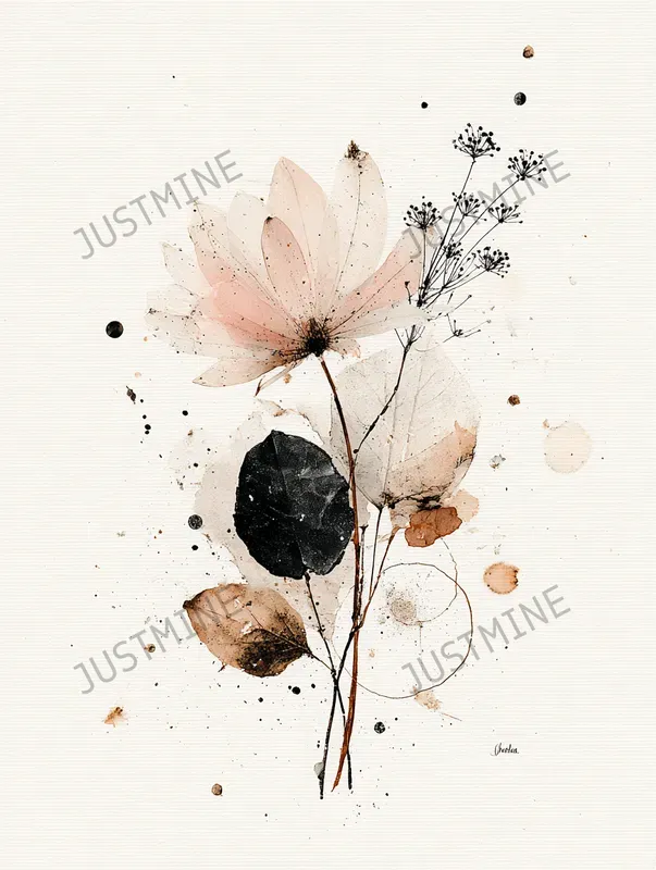 Elegant Mineral Botanical Wall Art