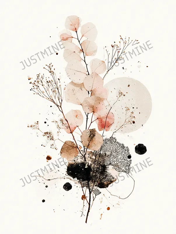 Elegant Mineral Botanical Wall Art