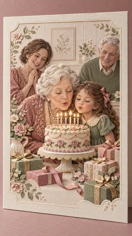 Embossed Birthday Keepsake Cards