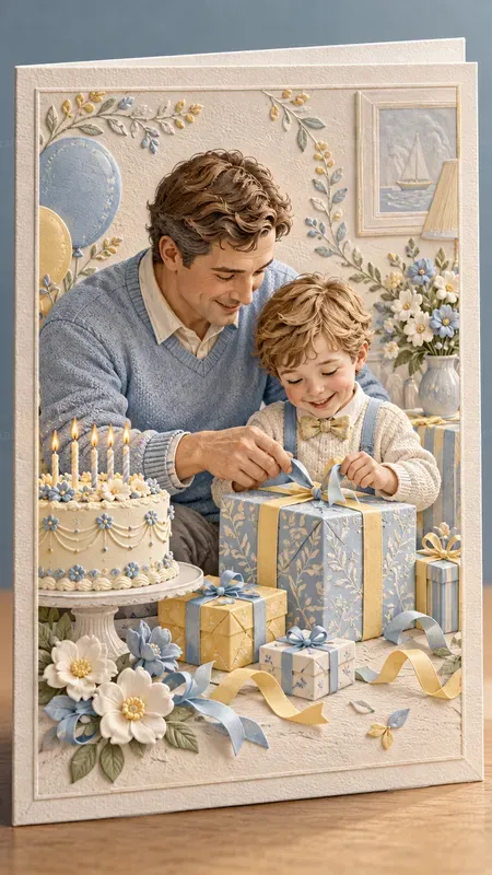 Embossed Birthday Keepsake Cards