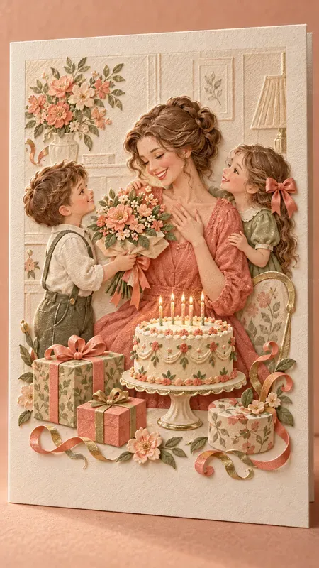 Embossed Birthday Keepsake Cards
