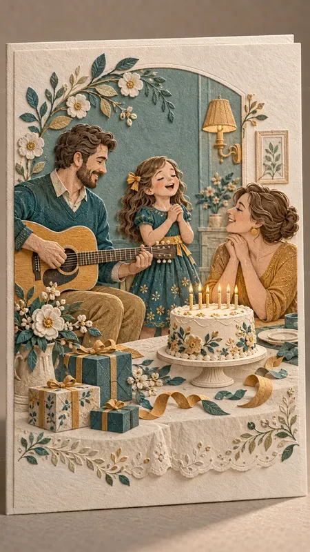 Embossed Birthday Keepsake Cards