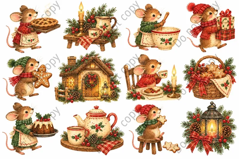 Woodland Christmas Clipart Sets