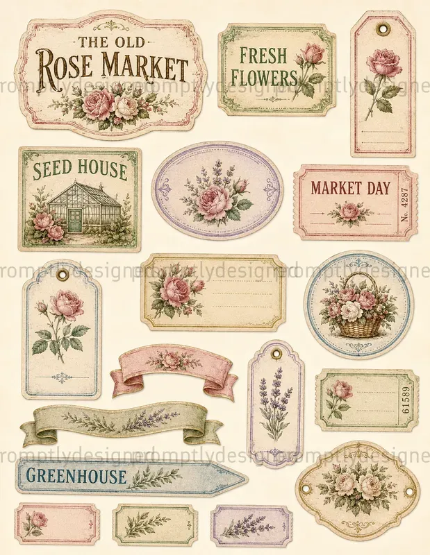Vintage Flower Market Ephemera