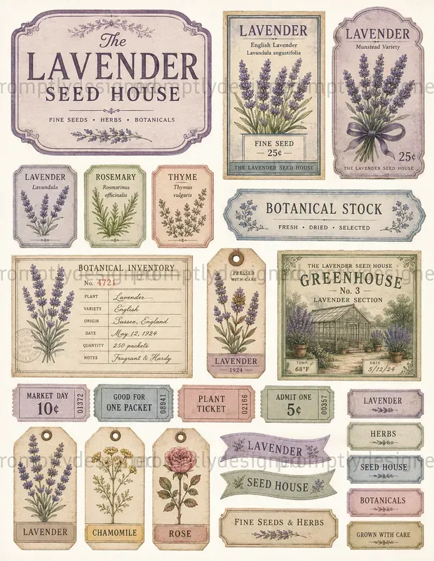 Vintage Flower Market Ephemera