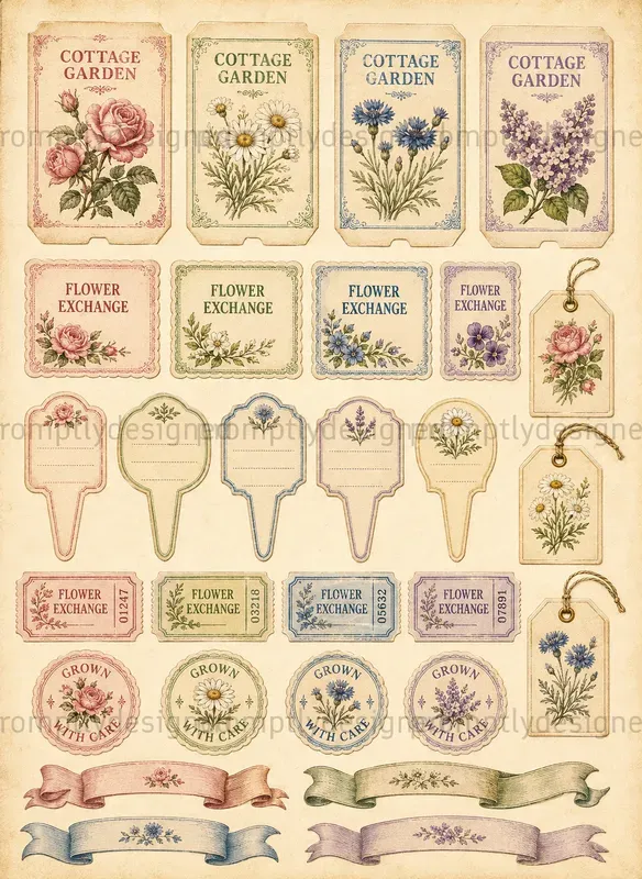 Vintage Flower Market Ephemera