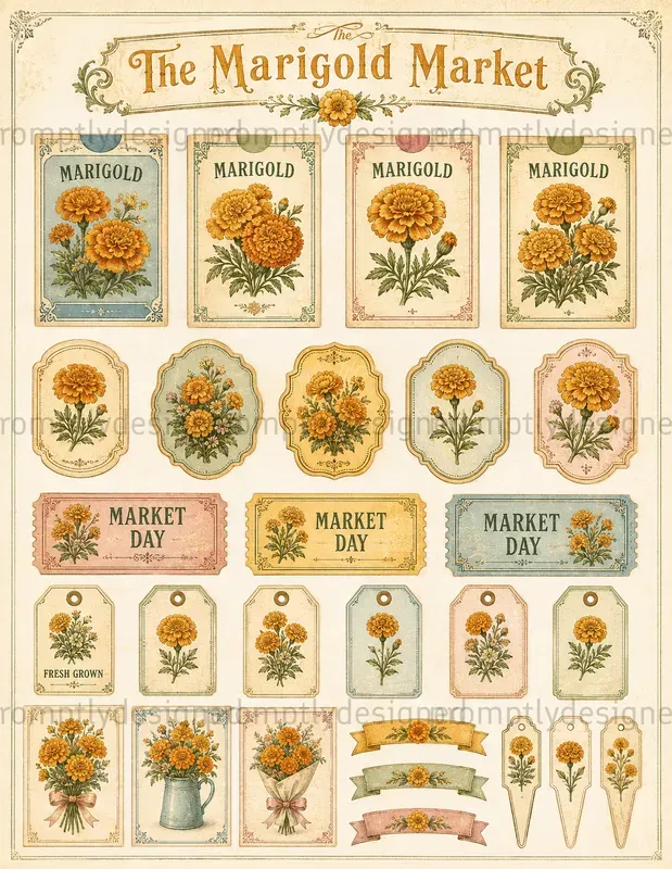 Vintage Flower Market Ephemera