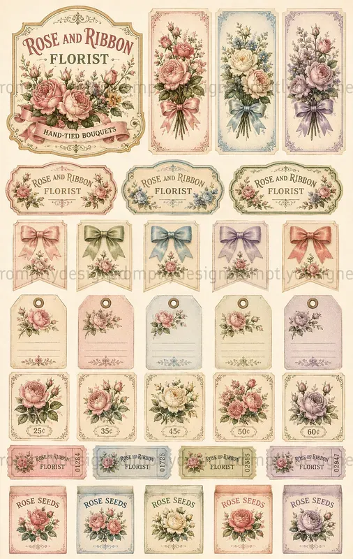 Vintage Flower Market Ephemera