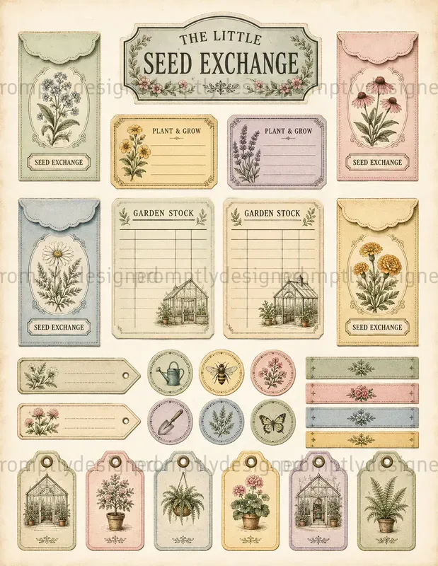 Vintage Flower Market Ephemera