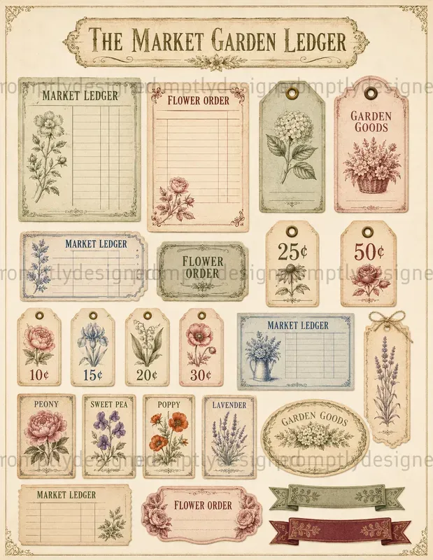Vintage Flower Market Ephemera