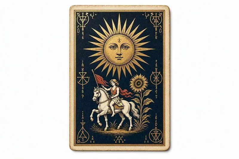 Mystical Vintage Tarot Card Art