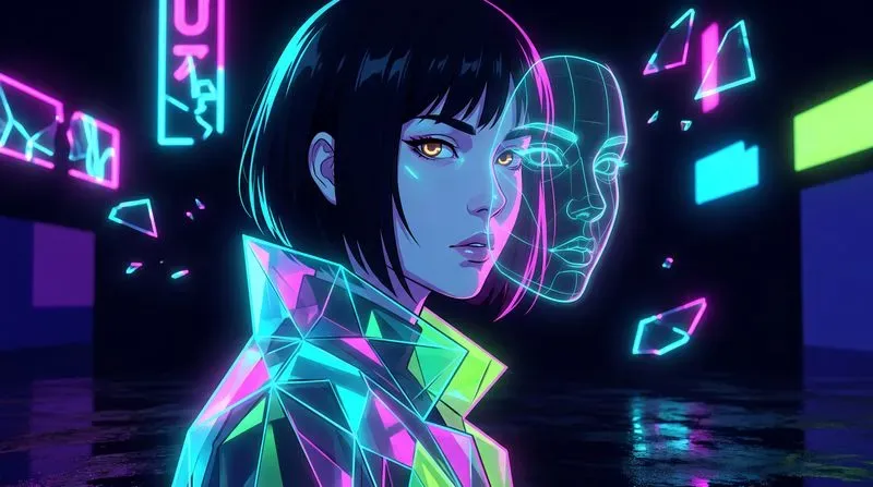 Surreal Anime Neon Portraits