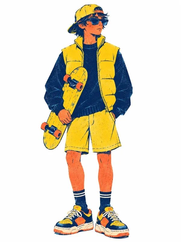 Retro Risograph Streetwear Characters
