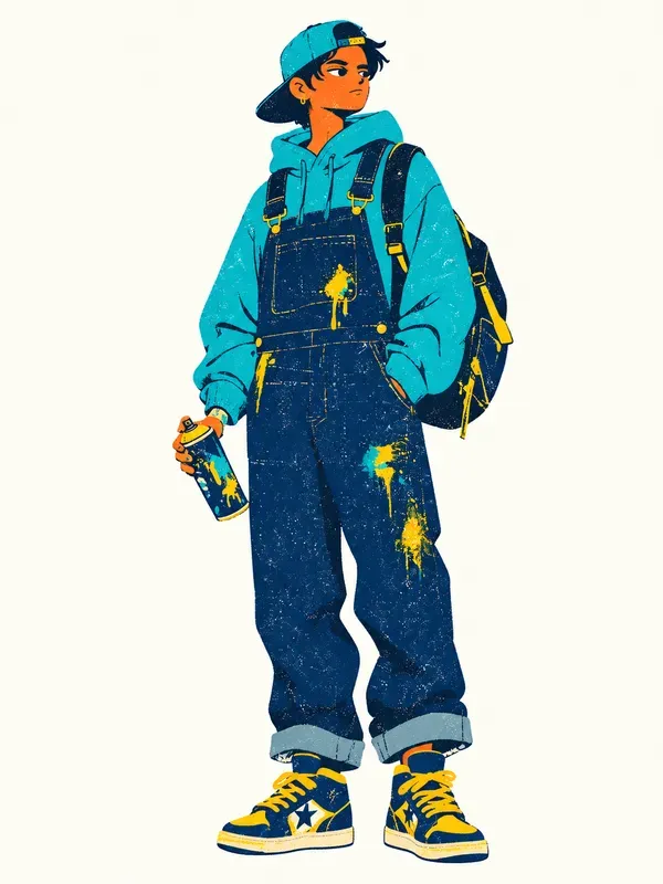 Retro Risograph Streetwear Characters
