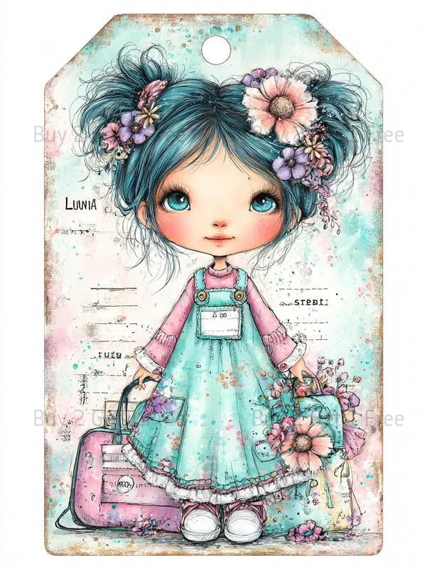 Whimsical Nurse Girl Product Tags