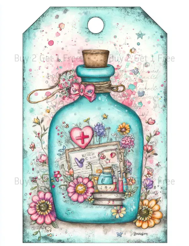 Whimsical Nurse Girl Product Tags