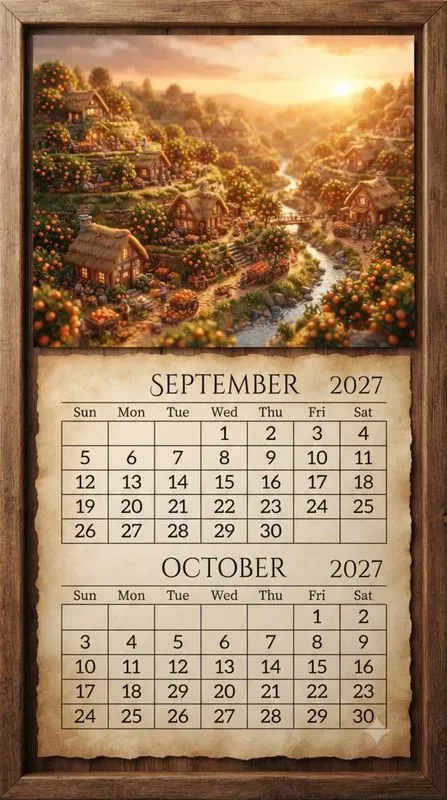 Cinematic Fruits Village 2027 Calendars