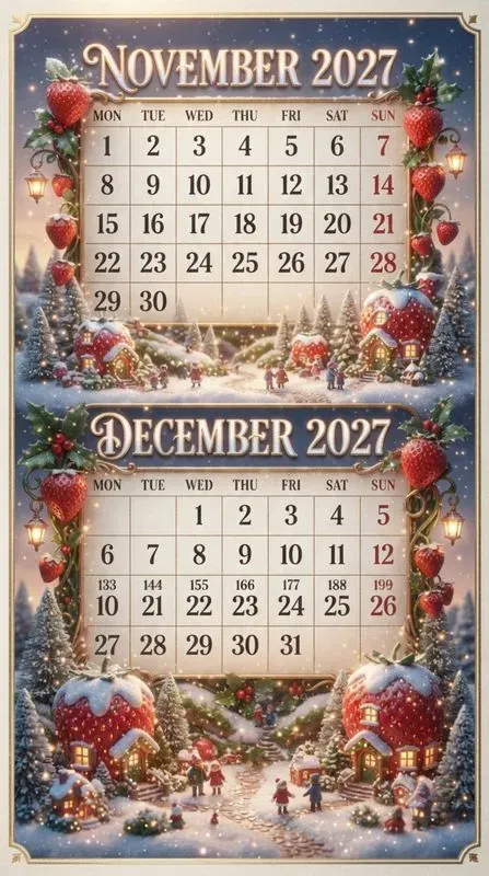 Cinematic Fruits Village 2027 Calendars