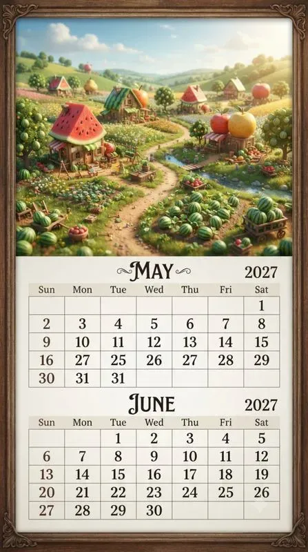 Cinematic Fruits Village 2027 Calendars
