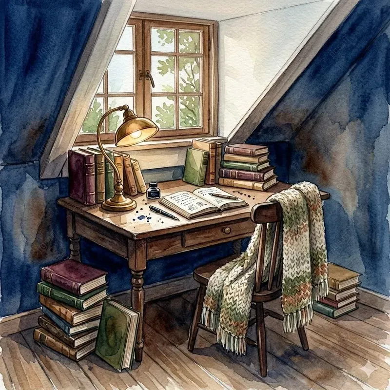 Cozy Attic Watercolor Illustrations