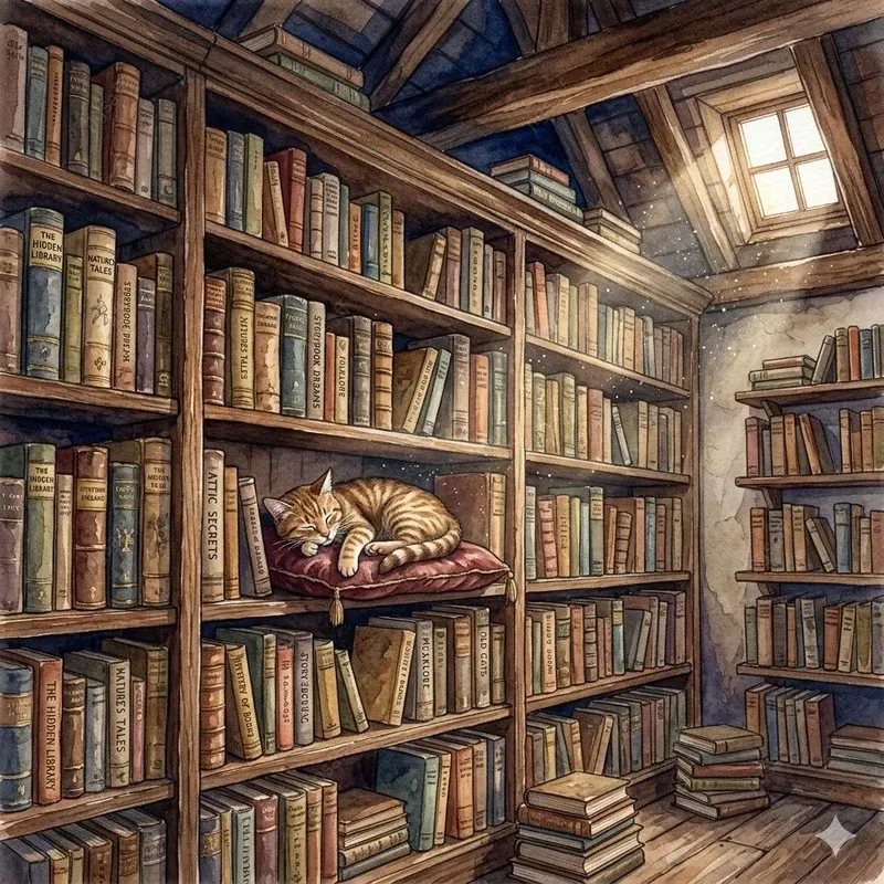 Cozy Attic Watercolor Illustrations