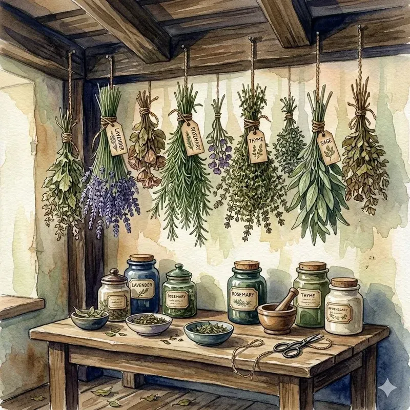 Cozy Attic Watercolor Illustrations