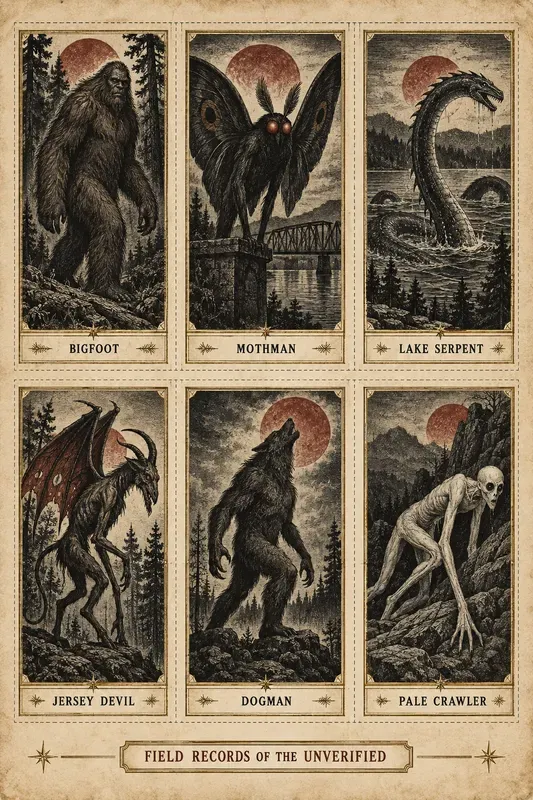 Cryptid And Folklore Engraving Sheets