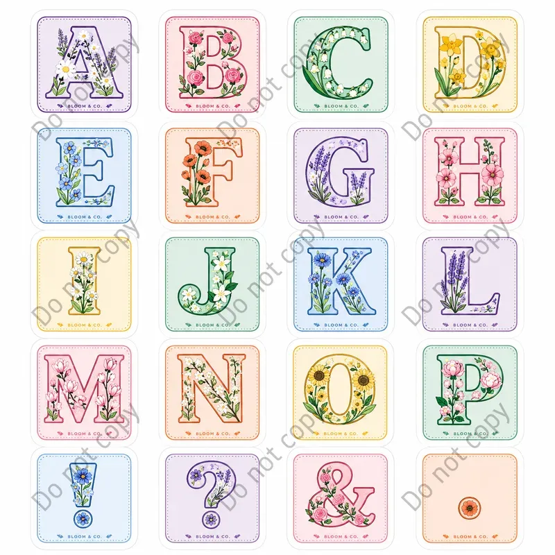 Alphabet Letter Sticker Sheets
