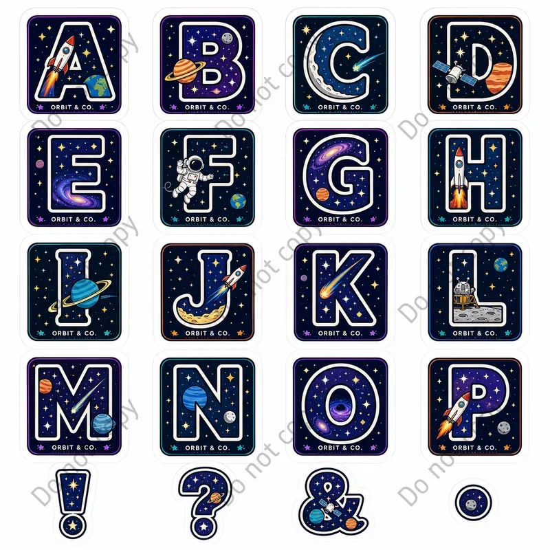Alphabet Letter Sticker Sheets